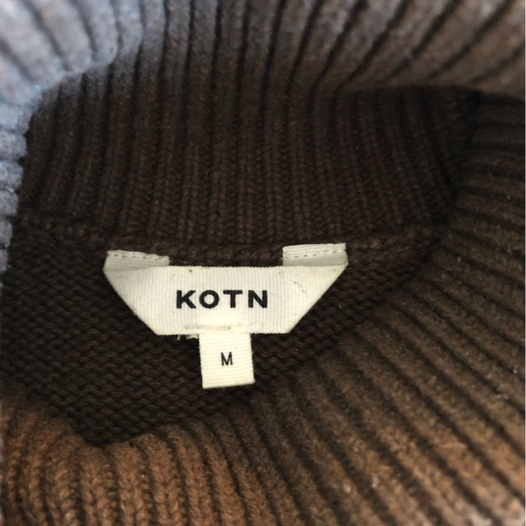 KOTN Brown Ribbed Turtleneck Sweater - Picture 3 of 3